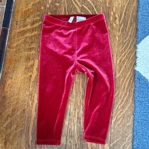 Janie and Jack Red Velvet Kids Leggings